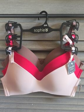 sophie b. seamless t-shirt bras in blush, fuchsia & mocha